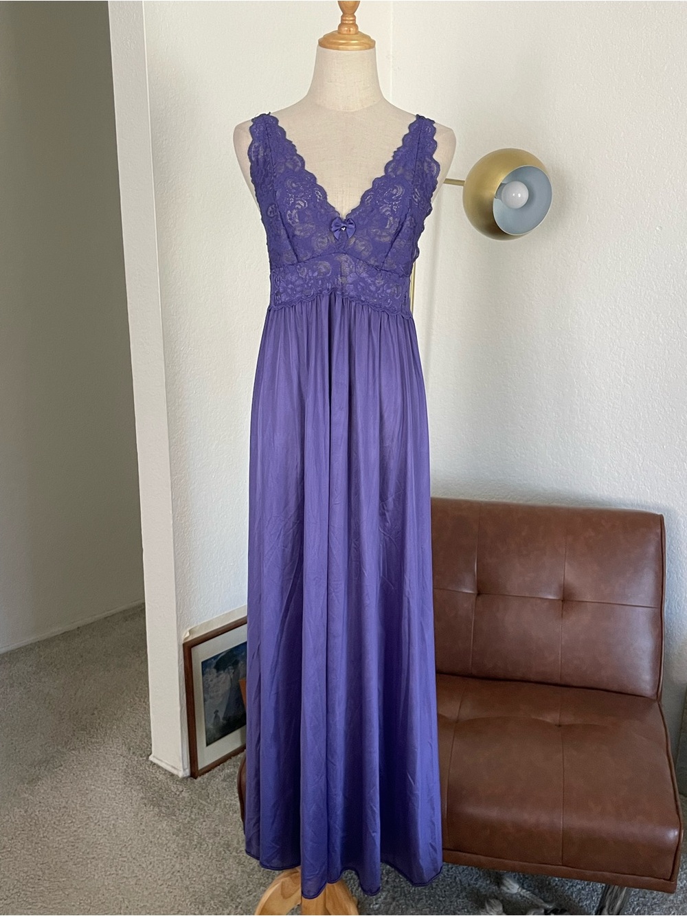 Vintage Shadowline Glam Fairy Babydoll Lace Satin Slip Dress